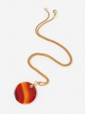 J McLaughlin Carnelian Pendant Necklace - Orange NEW